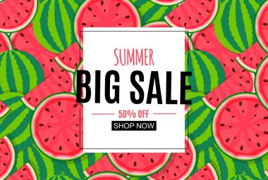 Frame ile Soyut Yaz Satışı Arkaplanı. Vektör İllüstrasyonu