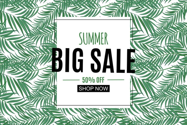 Frame ile Soyut Yaz Satışı Arkaplanı. Vektör İllüstrasyonu