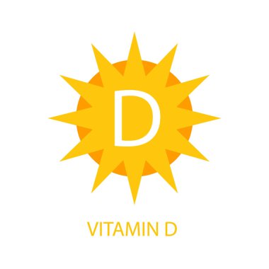 D vitamini simgesi güneş vektör çizim ile