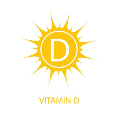 D vitamini simgesi güneş vektör çizim ile