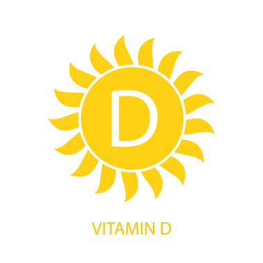 D vitamini simgesi güneş vektör çizim ile