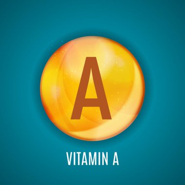 A vitamini simgesi antioksidan. Vektör çizim