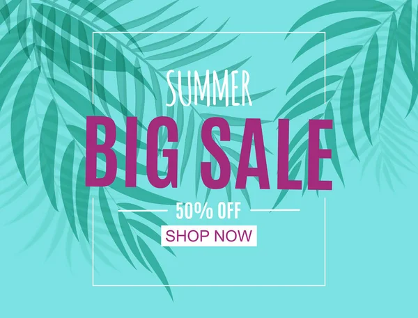 Soyut yaz Satılık palmiye yaprakları ile arka plan. Vektör çizim