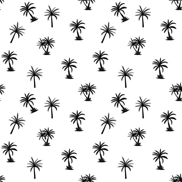 Güzelim Palmiye Ağacı Yaprak Silueti Kusursuz Desensiz Arkaplan Vektör Çizimi