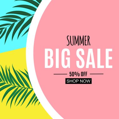 Soyut Yaz Satışı Arkaplanı. Vektör İllüstrasyonu 