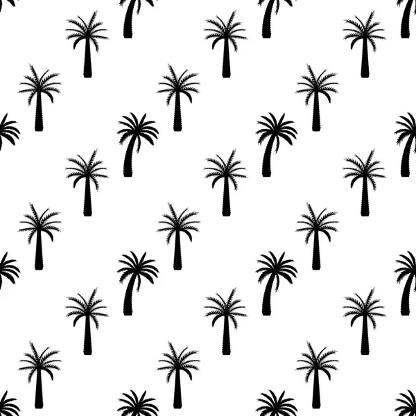Güzelim Palmiye Ağacı Yaprak Silueti Kusursuz Desensiz Arkaplan Vektör Çizimi