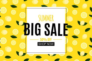 Soyut yaz Satılık limon ile arka plan. Vektör çizim