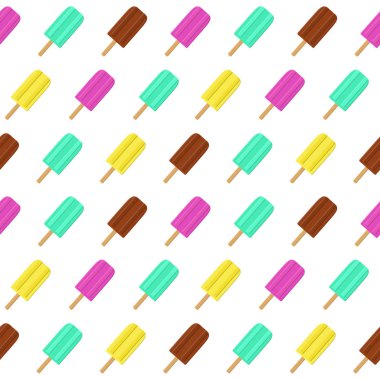 Soyut yaz Dikişsiz desen arka plan dondurma ile. Vektör çizim