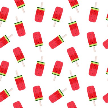 Karpuz dondurma Dikişsiz desen arka plan vektör çizim