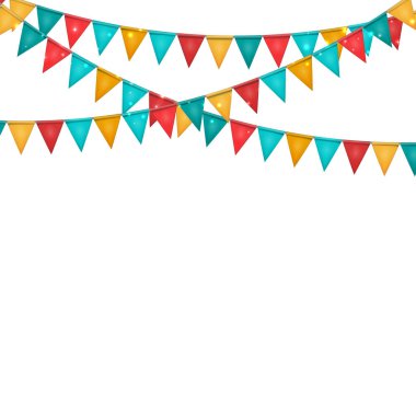 Bayrak Vektörü İllüstrasyonlu Parti Arkaplanı