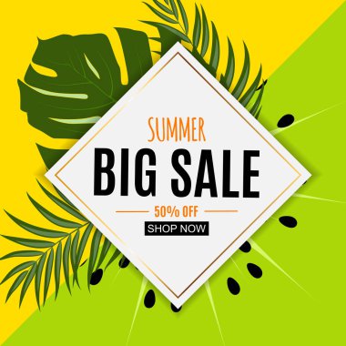 Soyut yaz Satılık arka plan taze meyve ile. Vektör çizim