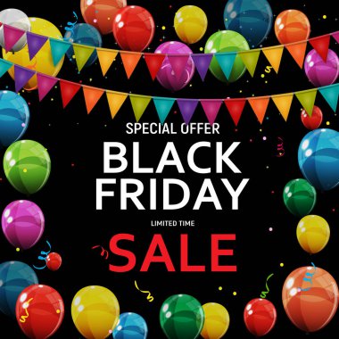 Kara Cuma Sancak Şablonu. vektör illüstrasyonu