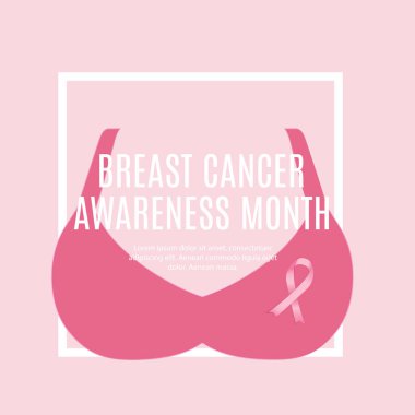 Göğüs kanseri farkındalığı ayı pembe kurdele vektör illüstrasyonu