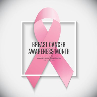 Göğüs kanseri farkındalığı ayı pembe kurdele vektör illüstrasyonu