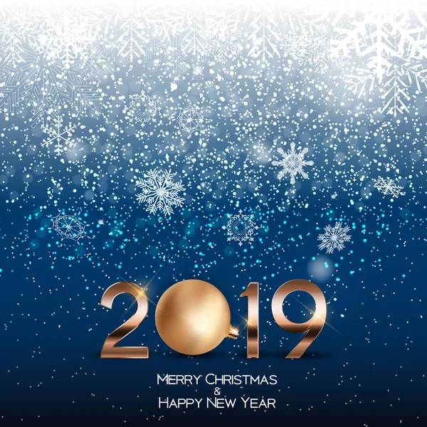 2019 yeni yıl Noel topu arka plan. Vektör çizim