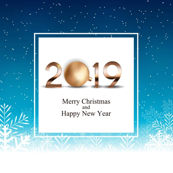 2019 yeni yıl Noel topu arka plan. Vektör çizim