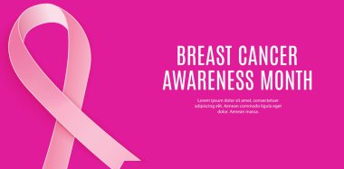 Göğüs kanseri farkındalığı ayı pembe kurdele vektör illüstrasyonu