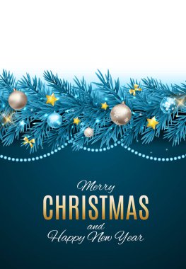 Merry Christmas ve yeni yıl arka plan. Vektör çizim