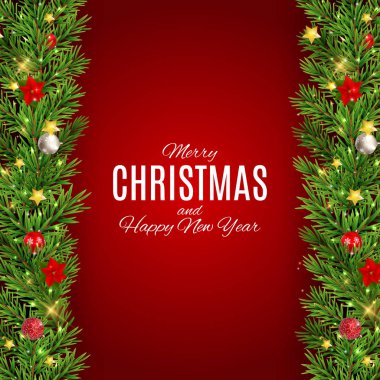 Merry Christmas ve yeni yıl arka plan. Vektör çizim