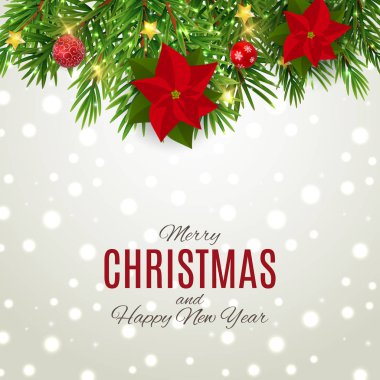 Merry Christmas ve yeni yıl arka plan. Vektör çizim