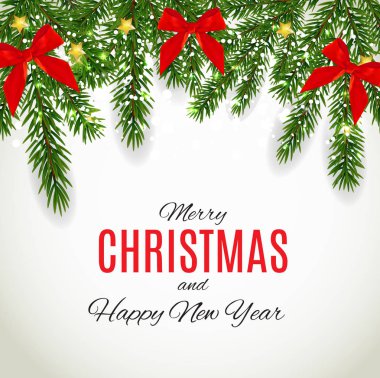 Merry Christmas ve yeni yıl arka plan. Vektör çizim