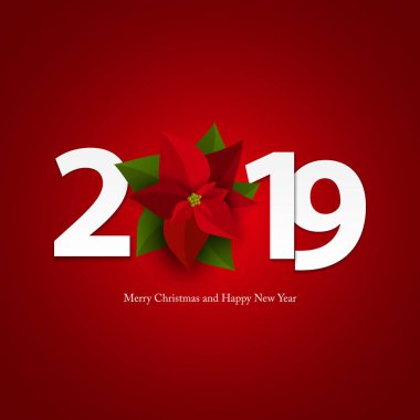 Mutlu yeni yıl 2019 arka plan. Vektör çizim