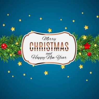 Merry Christmas ve yeni yıl arka plan. Vektör çizim