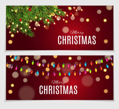 Vektör çizim soyut güzellik Noel ve yeni yıl kartı koleksiyonu ayarla