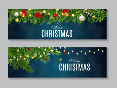 Vektör çizim soyut güzellik Noel ve yeni yıl kartı koleksiyonu ayarla