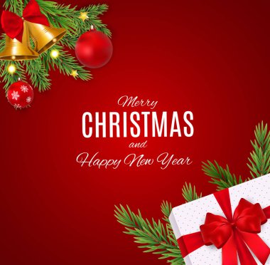 Merry Christmas ve yeni yıl arka plan. Vektör çizim