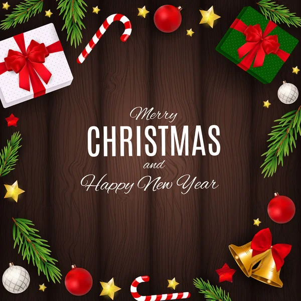 Merry Christmas ve yeni yıl arka plan. Vektör çizim