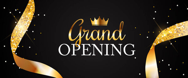 Открытка с золотой лентой на фоне. Векторная миграция
