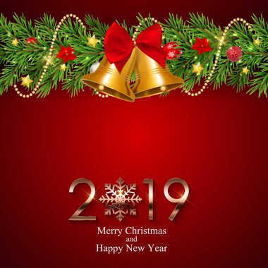 2019 yeni yıl arka plan. Vektör çizim