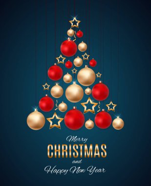 Merry Christmas ve yeni yıl arka plan. Vektör çizim