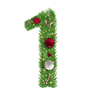 Noel alfabe 1 numaralı vektör çizim Eps10