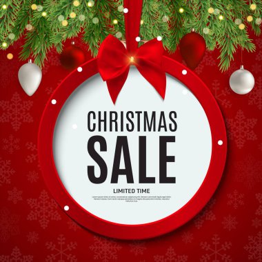 Noel ve yeni yıl satış hediye çeki, indirim kupon şablon vektör çizim Eps10