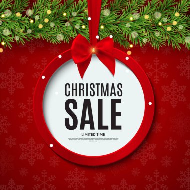 Noel ve yeni yıl satış hediye çeki, indirim kupon şablon vektör çizim Eps10