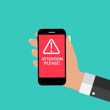 Dikkat önemli duyuru kavramı lütfen. Vektör çizim Eps10