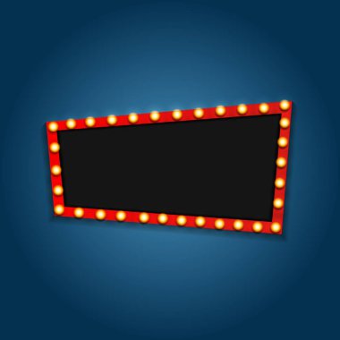 Klasik 3D ışık retro çerçevesi. Vektör Illustration EPS10