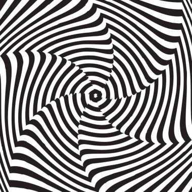 Siyah ve Beyaz Hipnotik Özgeçmiş. Vektör İllüstrasyonu. EPS10