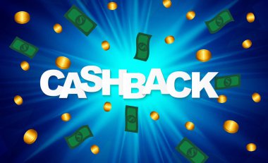 İçinde altın paralar olan para bozdurma posteri. Vektör illüstrasyonu EPS10