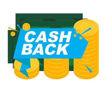 İçinde altın paralar olan para bozdurma posteri. Vektör illüstrasyonu EPS10