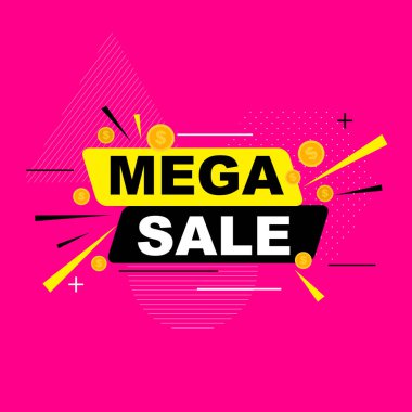 Soyut mega satış poster. Vektör çizim Eps10