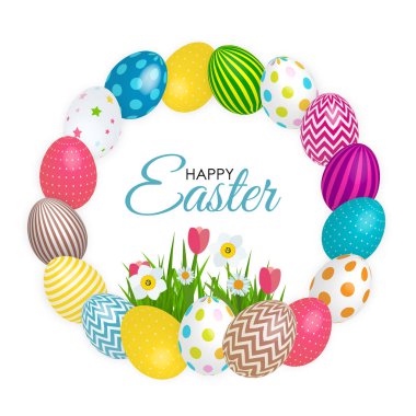 Soyut mutlu Paskalya şablon tatil arka plan vektör Illustr