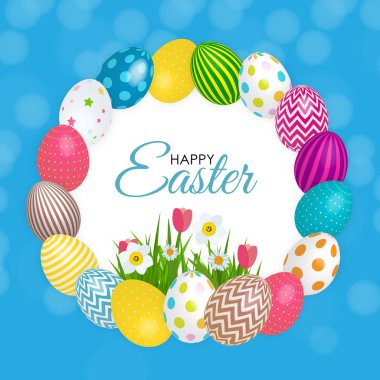Soyut mutlu Paskalya şablon tatil arka plan vektör Illustr
