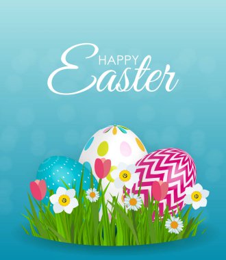Soyut mutlu Paskalya şablon tatil arka plan vektör Illustr