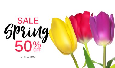 Soyut bahar satış arka plan şablonu. Vektör çizim