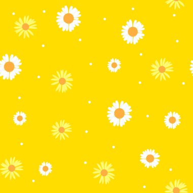 Summer Abstract Seamless Pattern Background with Flowers. Vector