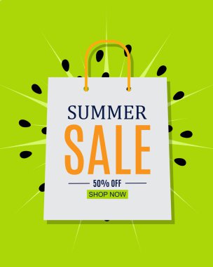 Soyut Yaz Satışı Arkaplanı. Vektör İllüstrasyonu