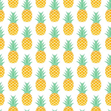 Tropik meyve Ananas dikişsiz desen arka plan tasarımı. Vecto